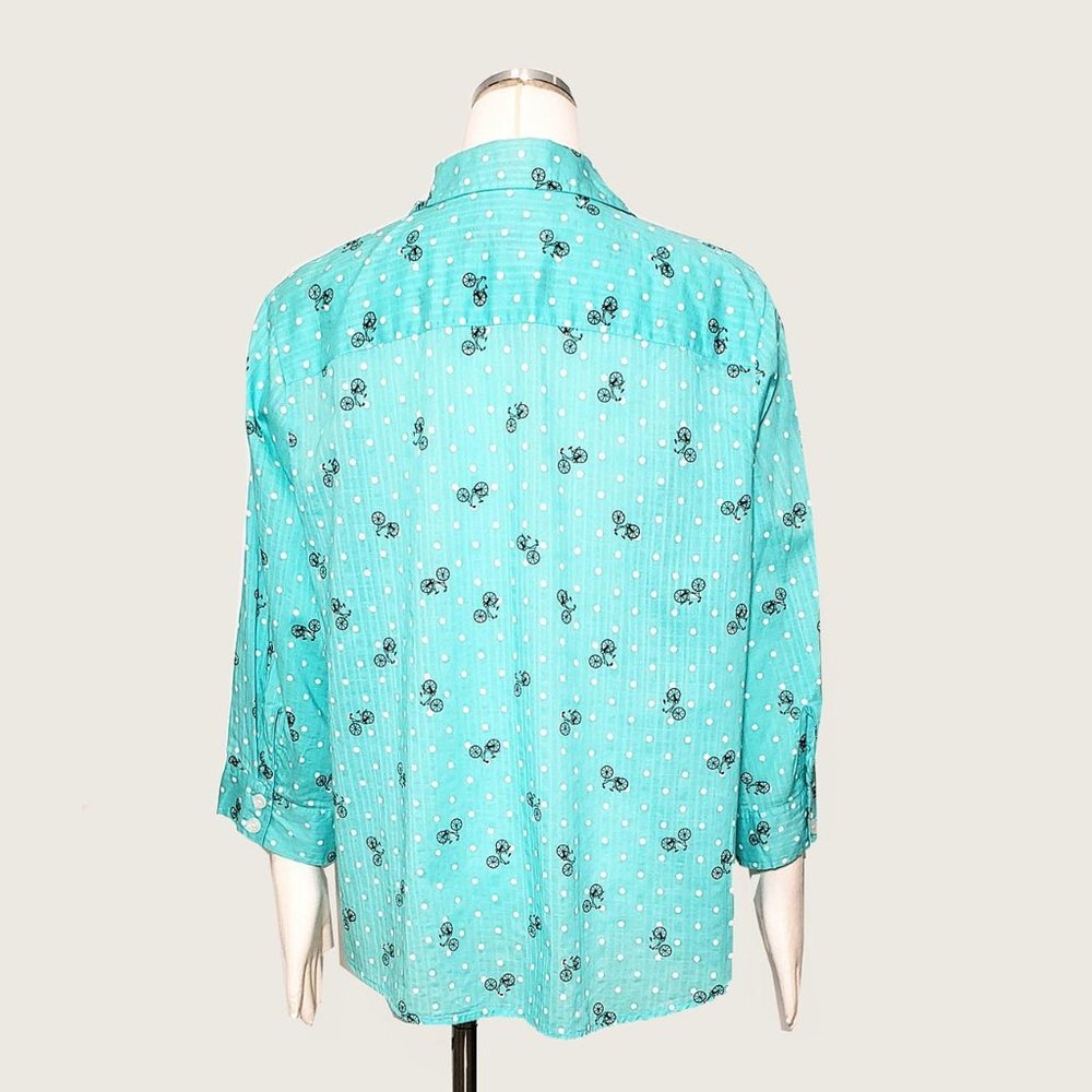 Karen Scott Bicycle Print Top​ - Picture 5 of 7